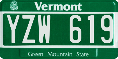 VT license plate YZW619