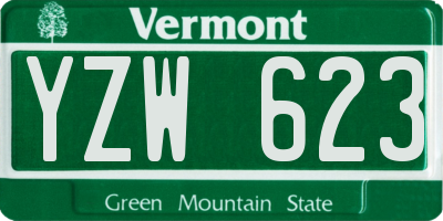 VT license plate YZW623
