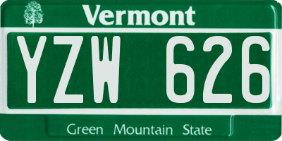 VT license plate YZW626