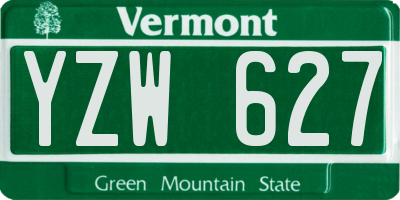 VT license plate YZW627