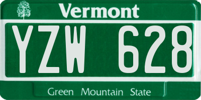 VT license plate YZW628