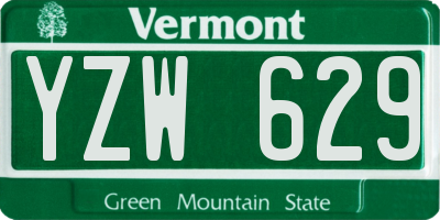 VT license plate YZW629