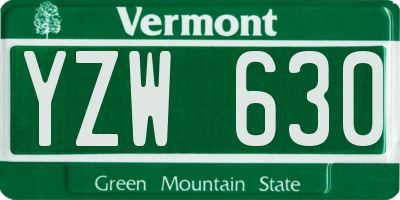 VT license plate YZW630