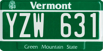 VT license plate YZW631