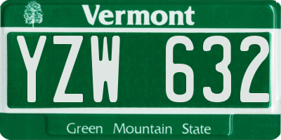 VT license plate YZW632