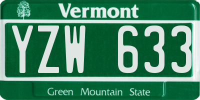 VT license plate YZW633