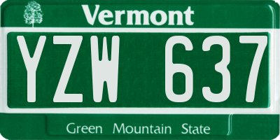 VT license plate YZW637