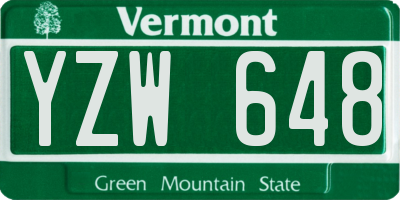 VT license plate YZW648