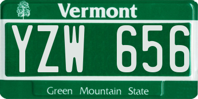 VT license plate YZW656