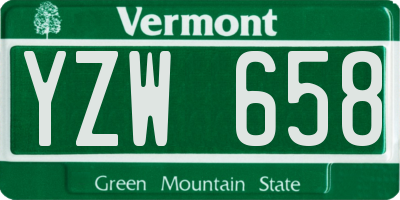 VT license plate YZW658