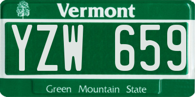 VT license plate YZW659