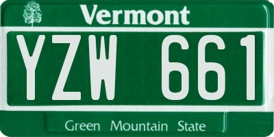 VT license plate YZW661