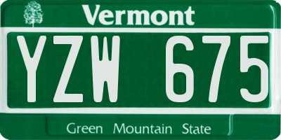 VT license plate YZW675
