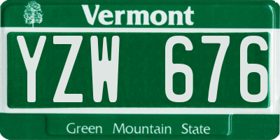 VT license plate YZW676