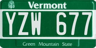 VT license plate YZW677