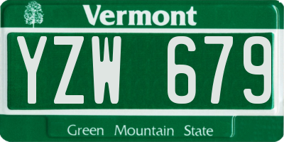 VT license plate YZW679
