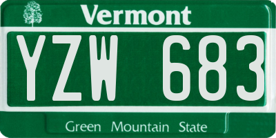 VT license plate YZW683