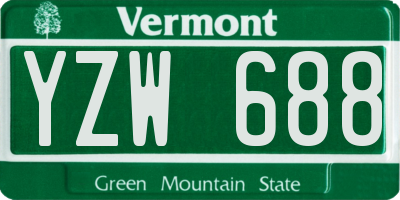 VT license plate YZW688