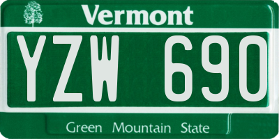 VT license plate YZW690