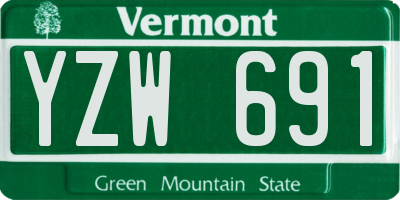 VT license plate YZW691