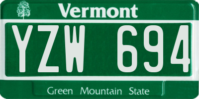 VT license plate YZW694