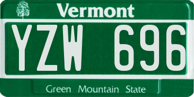 VT license plate YZW696