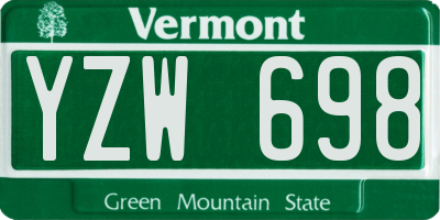 VT license plate YZW698