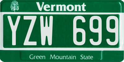 VT license plate YZW699