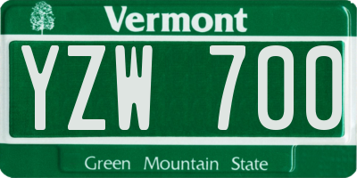 VT license plate YZW700