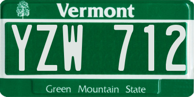 VT license plate YZW712