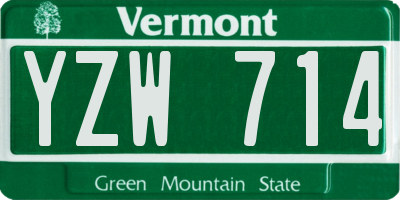VT license plate YZW714