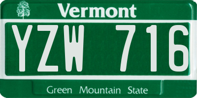 VT license plate YZW716