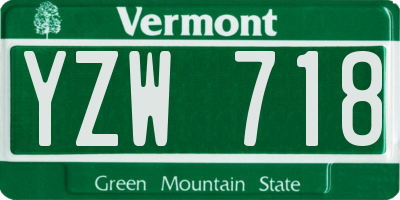 VT license plate YZW718