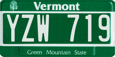 VT license plate YZW719