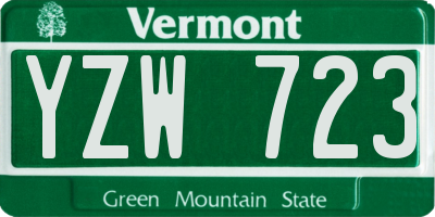 VT license plate YZW723