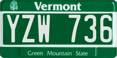 VT license plate YZW736