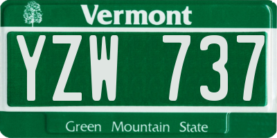 VT license plate YZW737