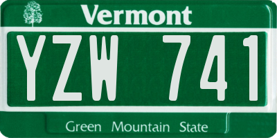 VT license plate YZW741