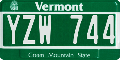 VT license plate YZW744