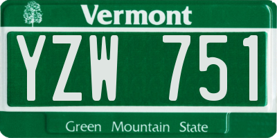 VT license plate YZW751