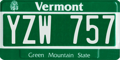 VT license plate YZW757