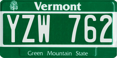 VT license plate YZW762