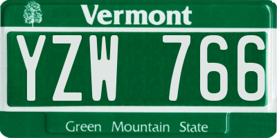 VT license plate YZW766