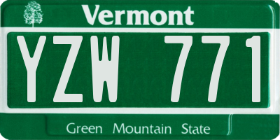 VT license plate YZW771