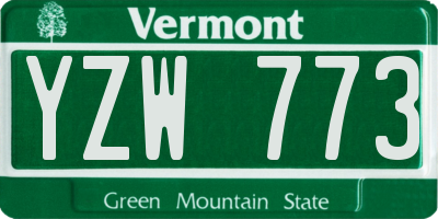 VT license plate YZW773
