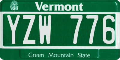 VT license plate YZW776