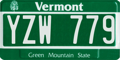 VT license plate YZW779