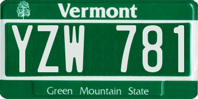 VT license plate YZW781