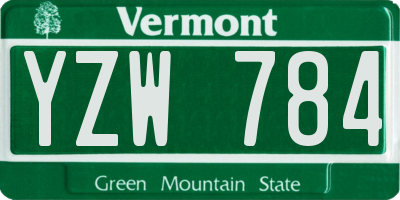 VT license plate YZW784