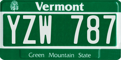 VT license plate YZW787